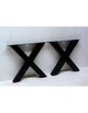 Iron dining table X leg (set of 2) black powder coating